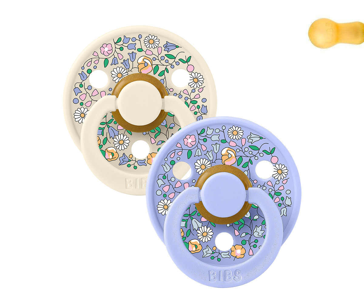 2 Chupetes BIBS Colour Round Liberty Chloe Meadow Ivory Mix
