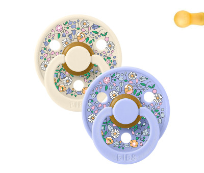 2 Chupetes BIBS Colour Round Liberty Chloe Meadow Ivory Mix