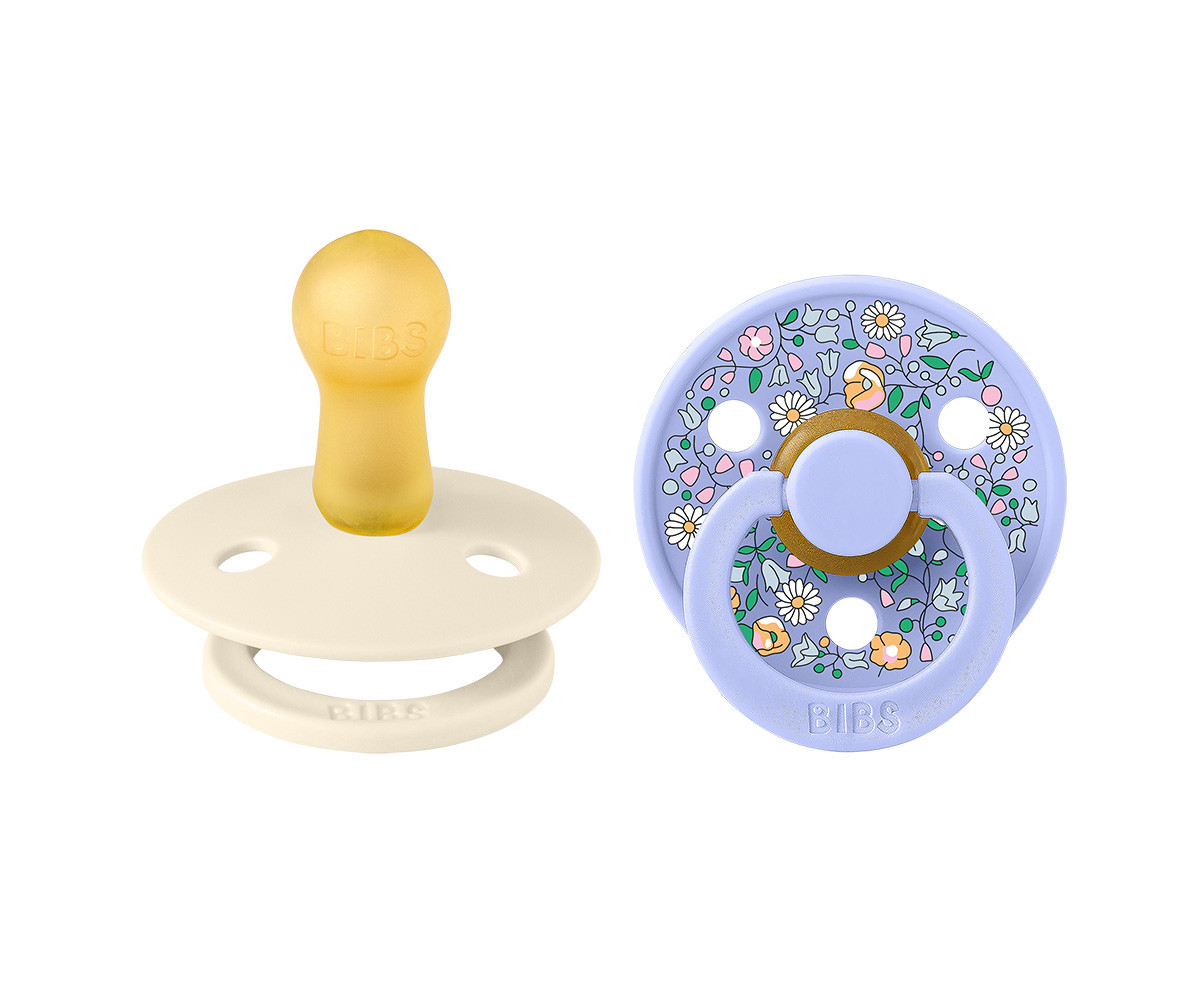2 Chupetes BIBS Colour Round Liberty Chloe Meadow Ivory Mix
