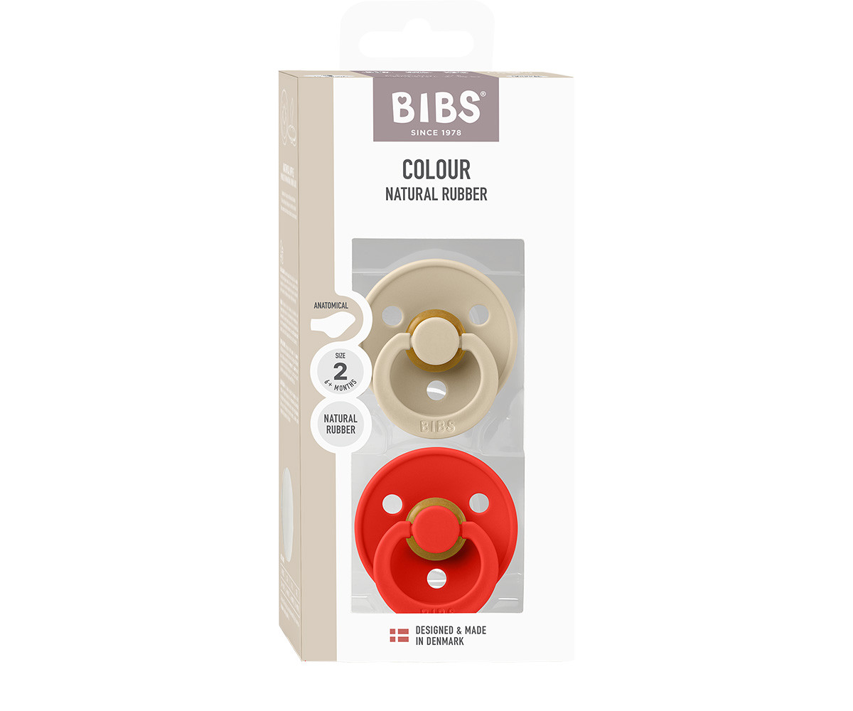 2 Chupetes BIBS Colour Anatómica Vanilla/Candy Apple