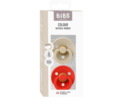 2 Chupetes BIBS Colour Anatómica Vanilla/Candy Apple
