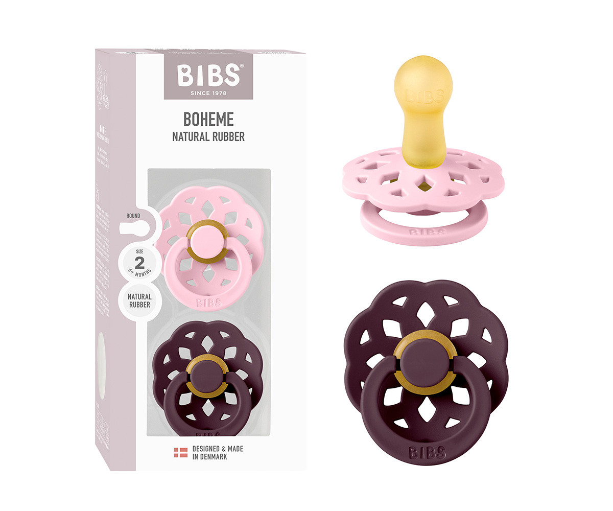 2 Chupetes BIBS Boheme Baby Pink/Plum