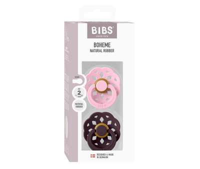 2 Chupetes BIBS Boheme Baby Pink/Plum