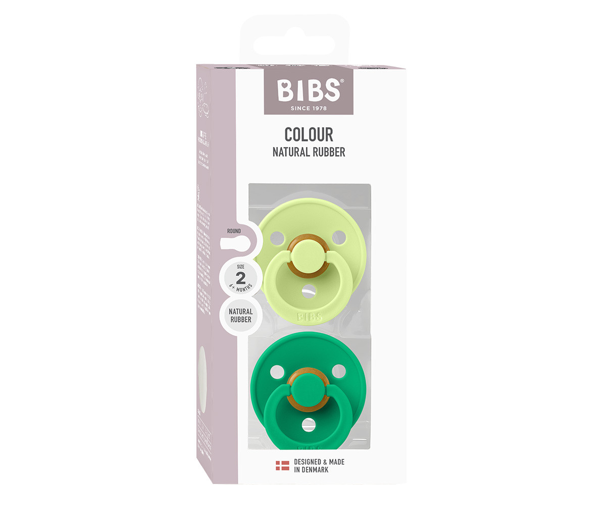 2 Chupetes BIBS Colour Round Matcha/Cactus