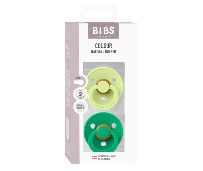 2 Chupetes BIBS Colour Round Matcha/Cactus