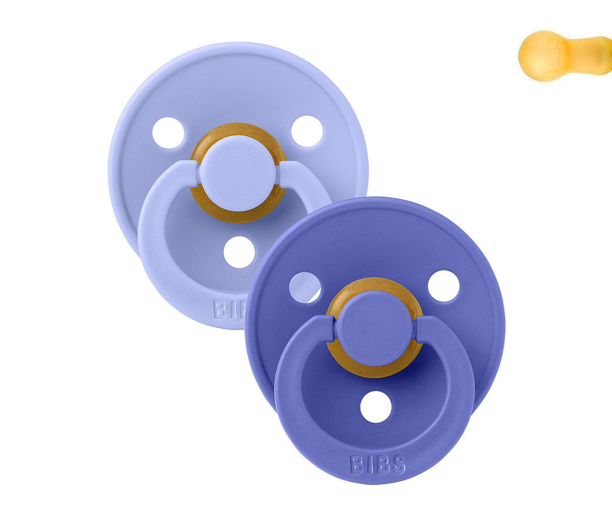 2 Chupetes BIBS Colour Round Hush/Grape