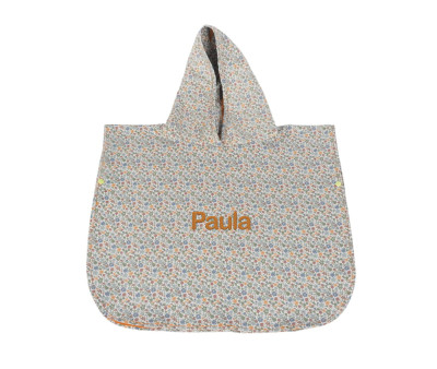 Poncho Toalla Summer Flowers Personalizable
