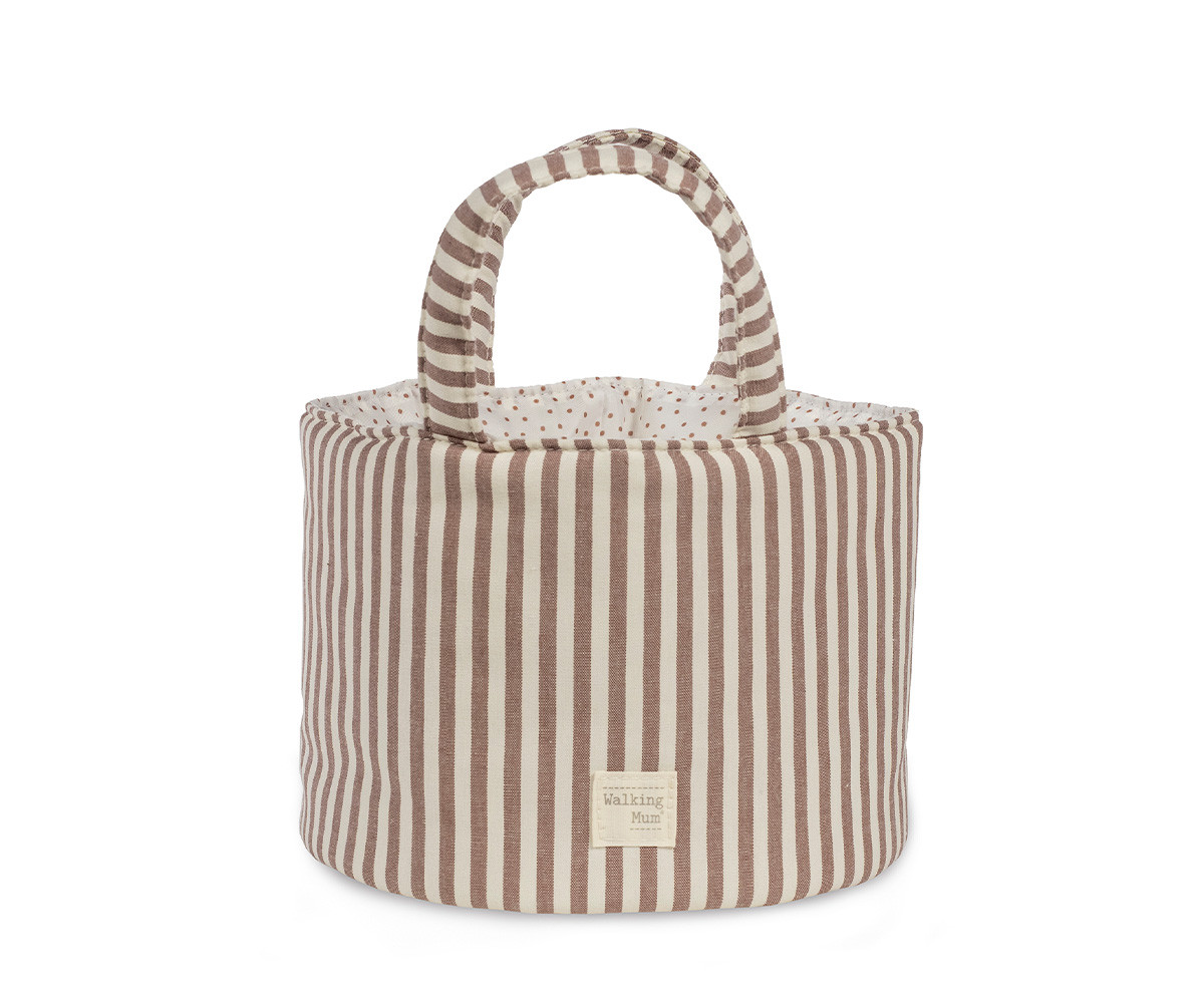 Cestino Portaoggetti Praliné Stripes Moka