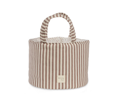 Cestino Portaoggetti Praliné Stripes Moka