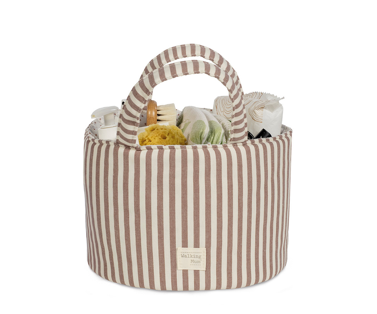 Cestino Portaoggetti Praliné Stripes Moka