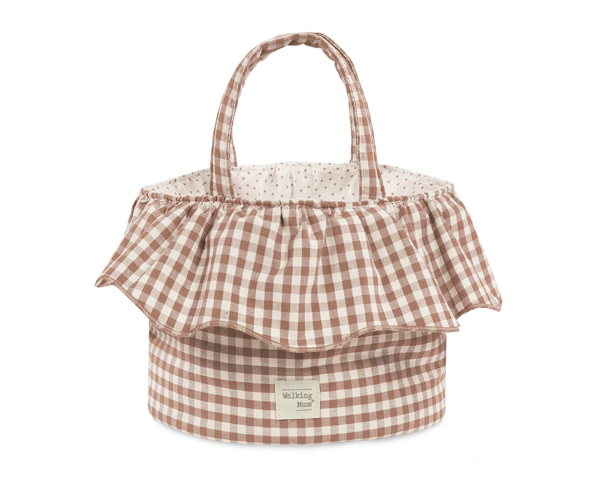 Cestino Portaoggetti Volante Praliné Vichy Moka