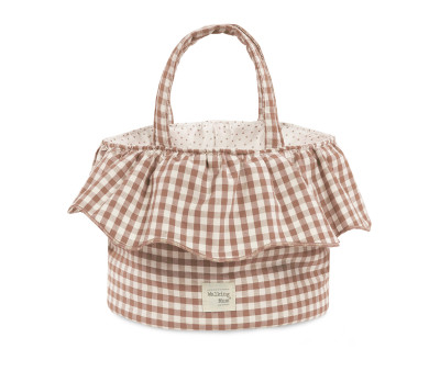 Cestino Portaoggetti Volante Praliné Vichy Moka