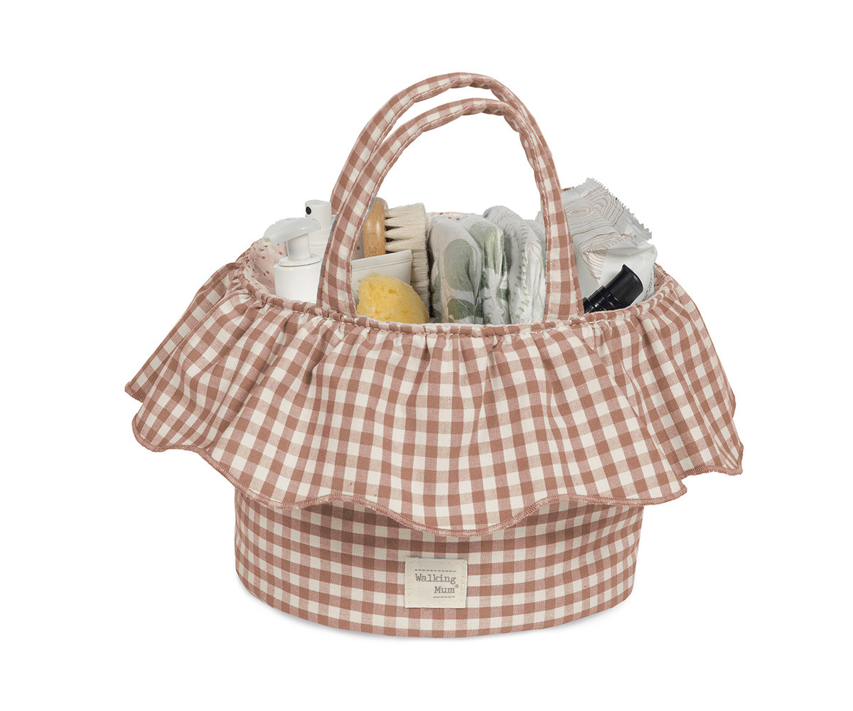 Cestino Portaoggetti Volante Praliné Vichy Moka