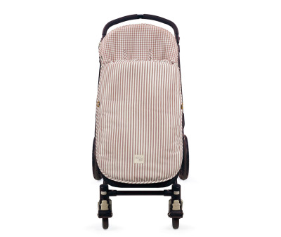 Sacco Mezza Stagione Universale Passeggino Praliné Vichy/Stripes Moka