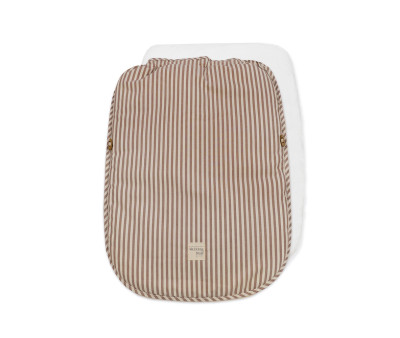 Mid-Season Footmuff Praliné Gingham/Striped Moka