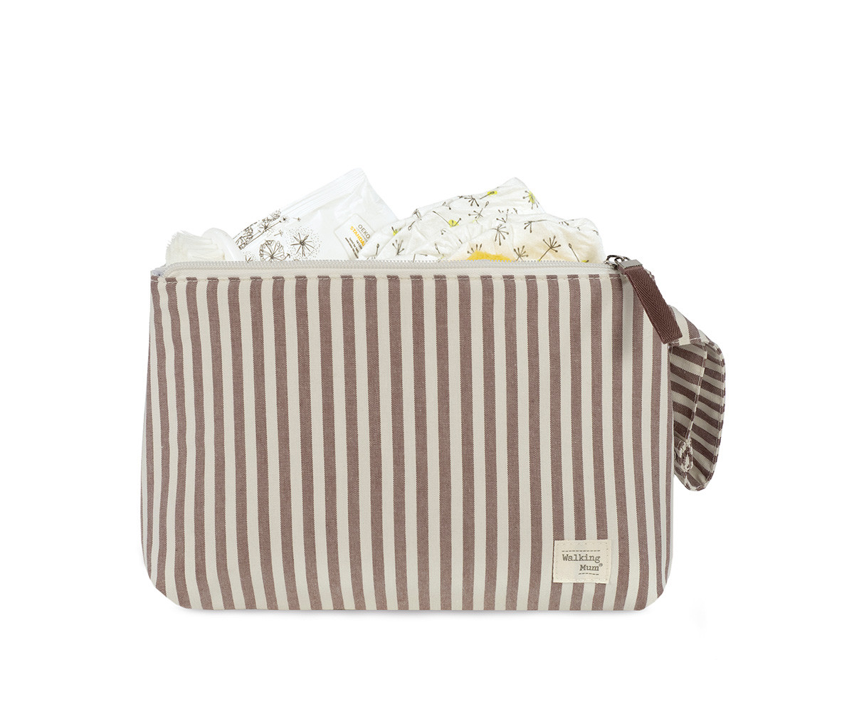 Trousse da Toilette Praliné Stripes Moka
