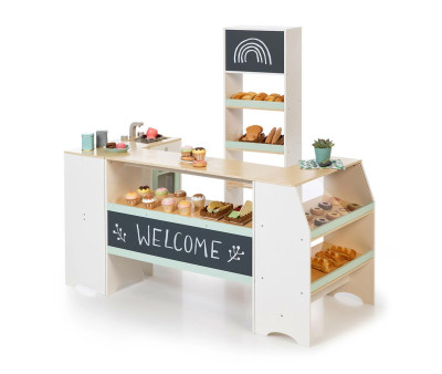 Boutique et Kitchenette Modulaires Blanc/Naturel/Menthe 