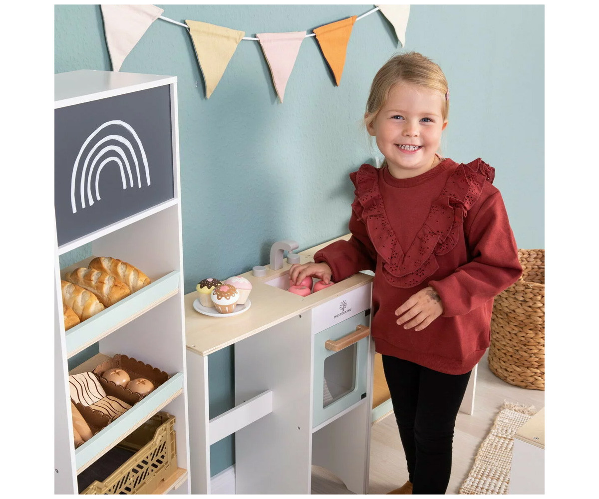 Boutique et Kitchenette Modulaires Blanc/Naturel/Menthe