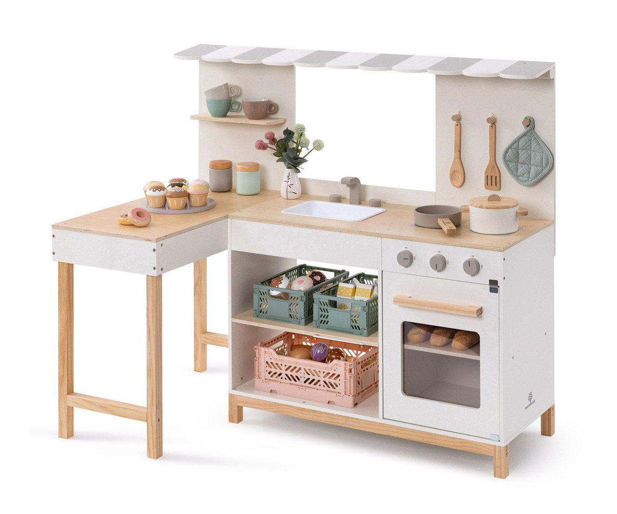 Kitchenette Café en Angle Blanc/Naturel