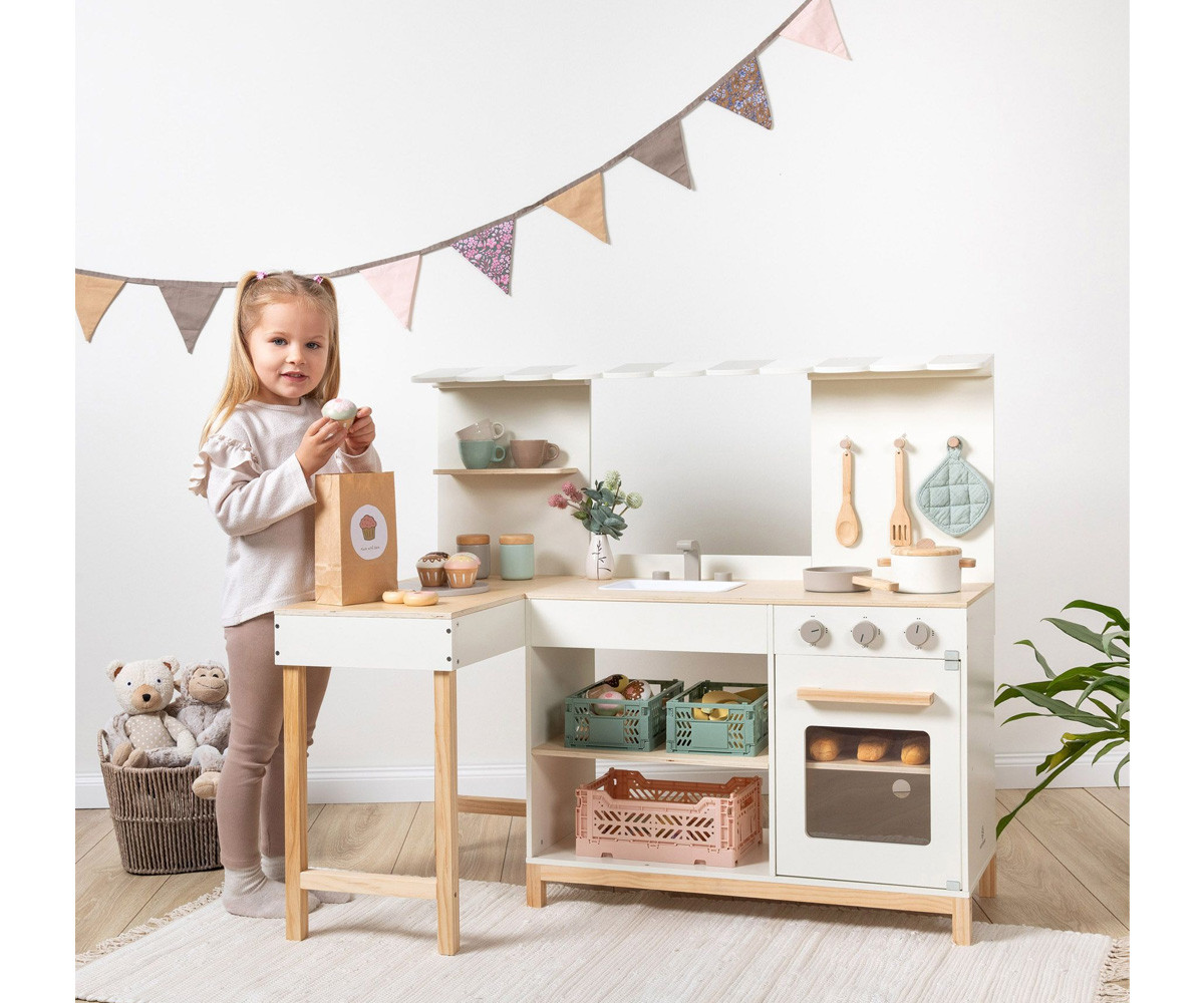 Kitchenette Café en Angle Blanc/Naturel