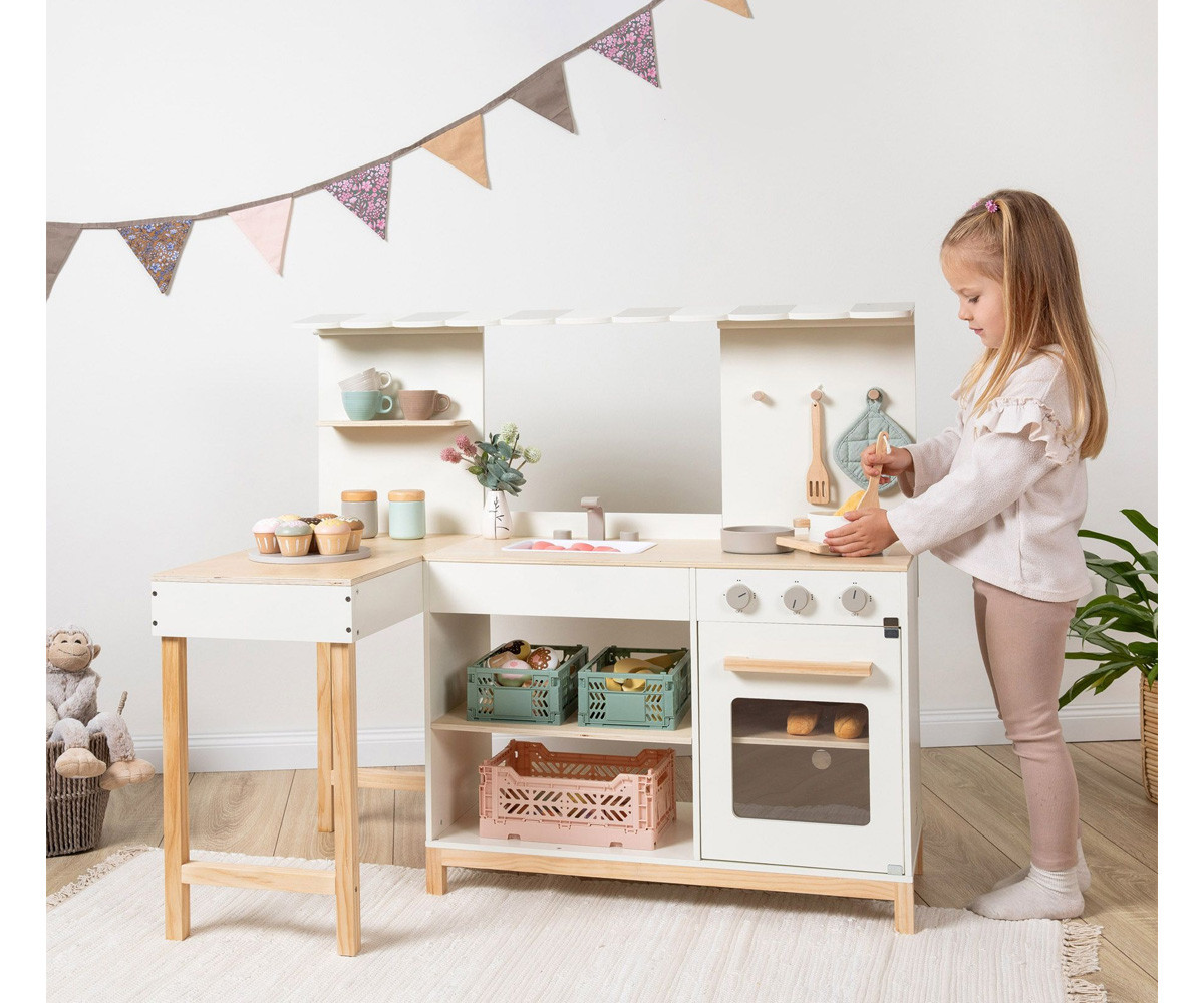 Kitchenette Café en Angle Blanc/Naturel