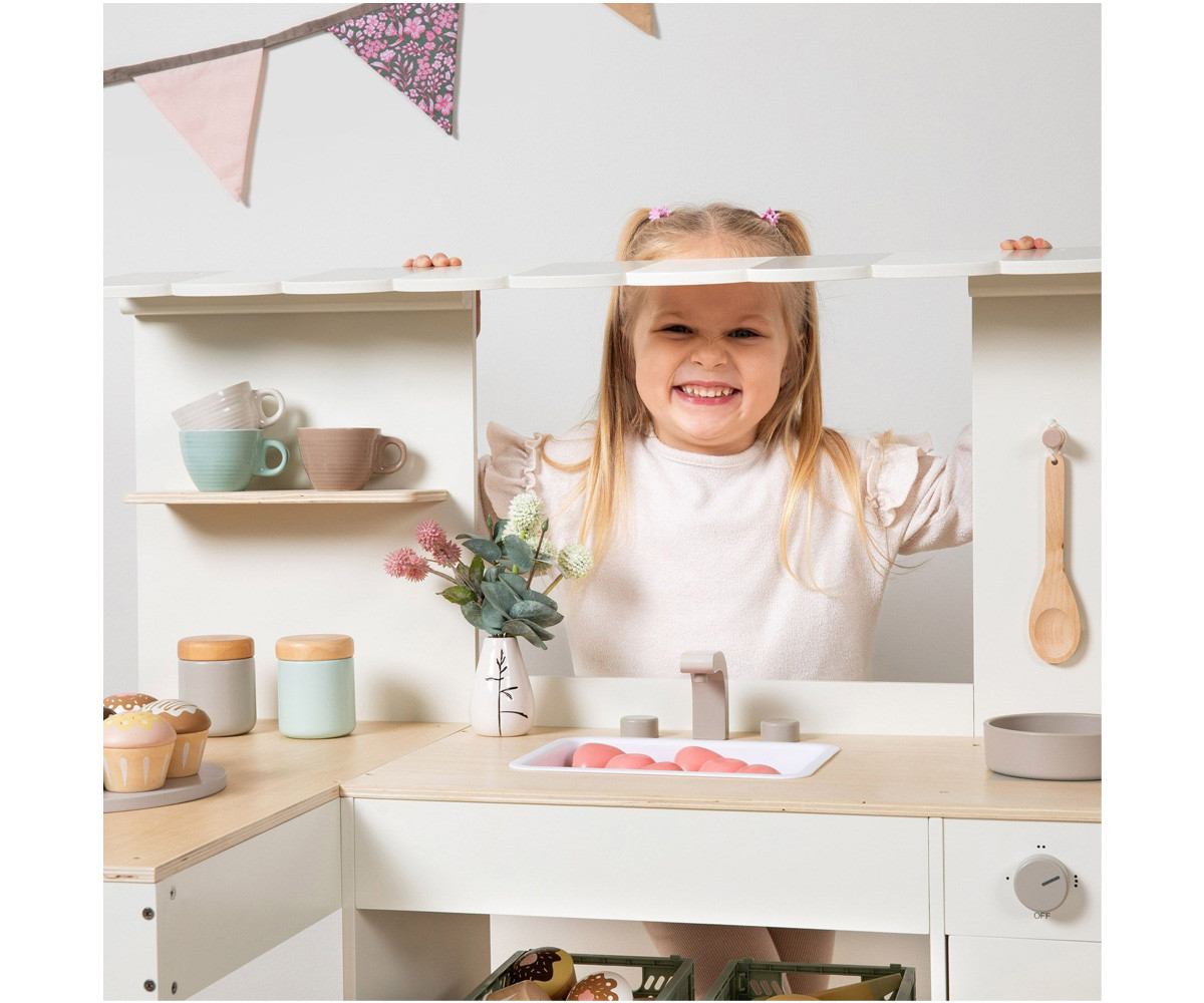 Kitchenette Café en Angle Blanc/Naturel