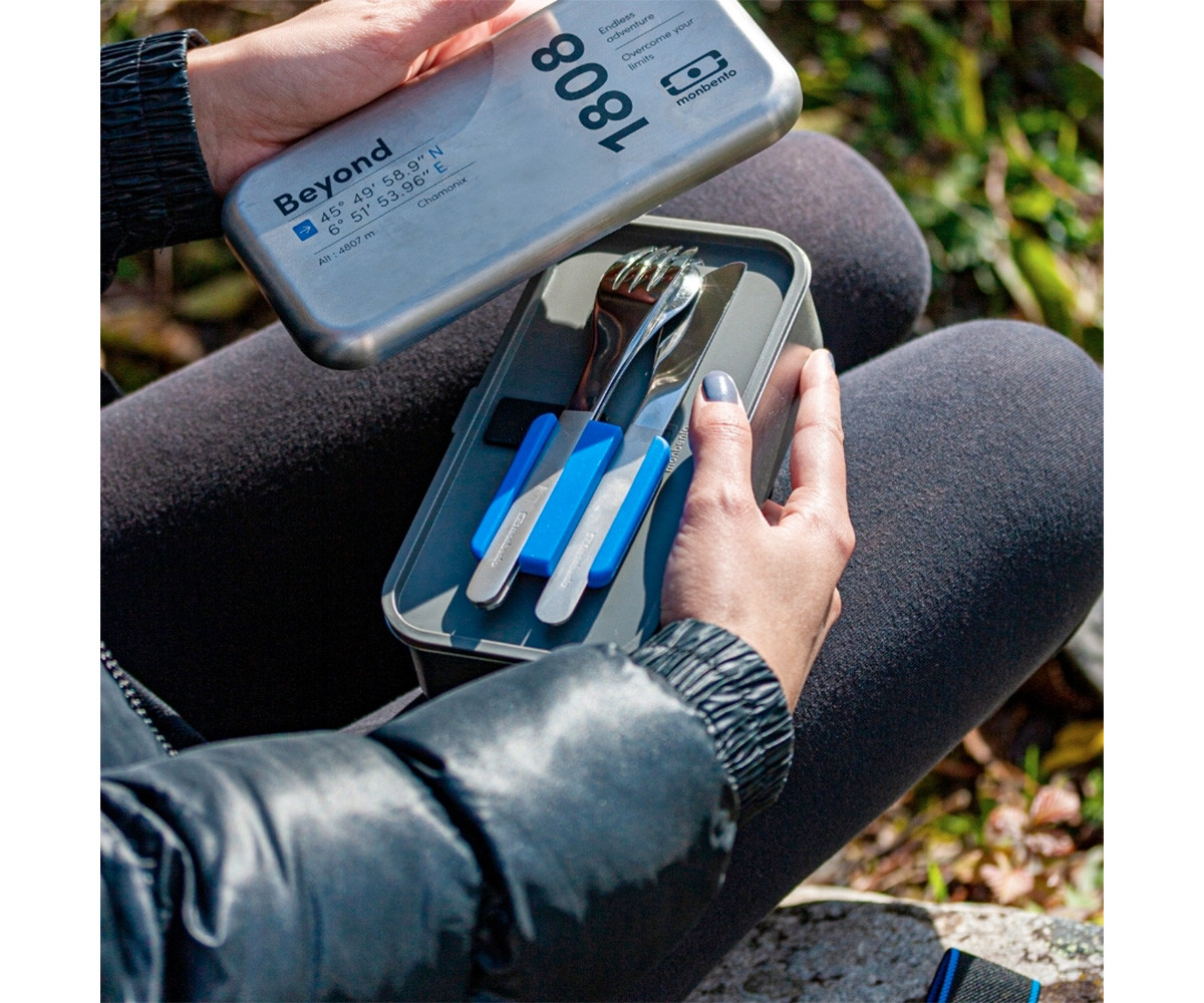 Cubiertos Acero Inox Azul