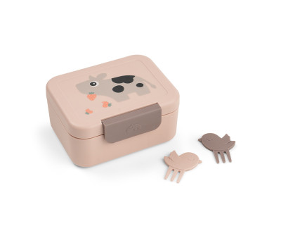 Caja de Almuerzo Pequeña + 2 Mini Tenedeores Tiny Farm Powder