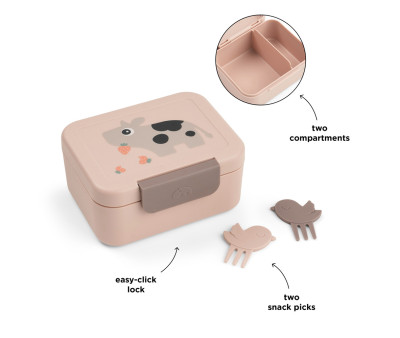 Caja de Almuerzo Pequeña + 2 Mini Tenedeores Tiny Farm Powder