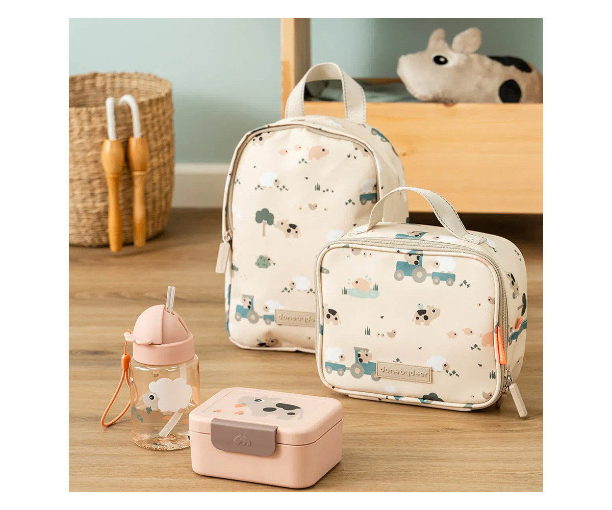 Caja de Almuerzo Pequeña + 2 Mini Tenedeores Tiny Farm Powder