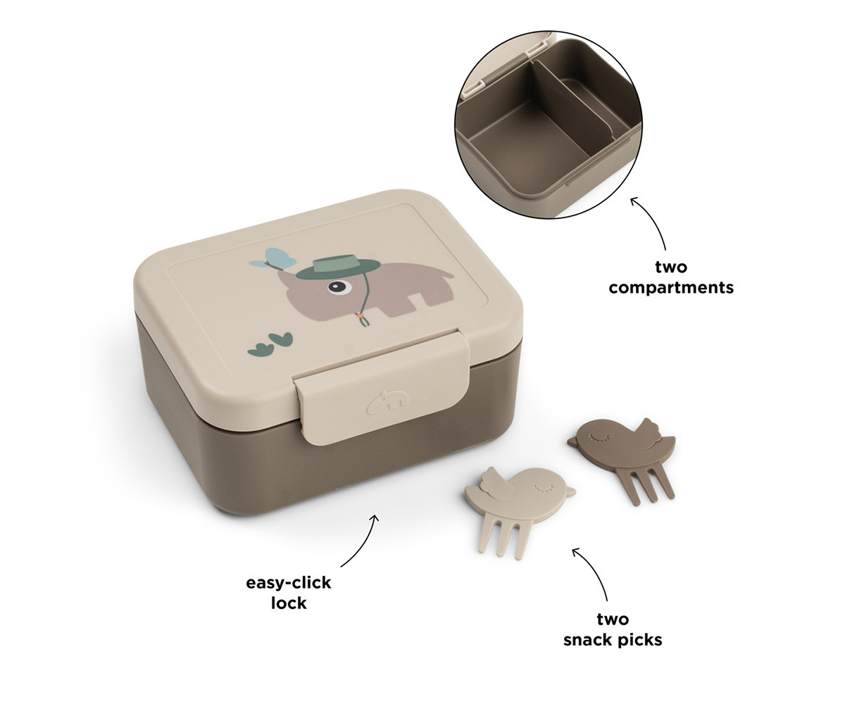 Caja de Almuerzo Pequeña + 2 Mini Tenedeores Tiny Trails Sand