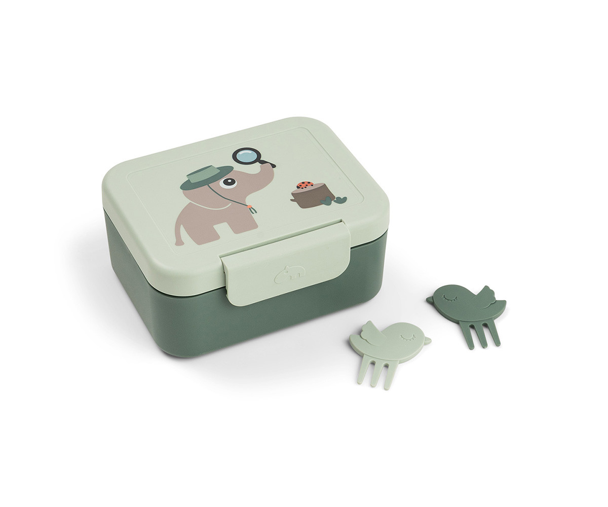 Caja de Almuerzo Pequeña + 2 Mini Tenedeores Tiny Farm Green