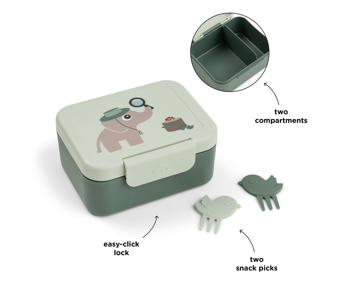 Caja de Almuerzo Pequeña + 2 Mini Tenedeores Tiny Farm Green