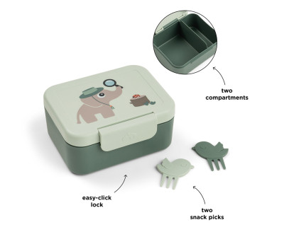 Caja de Almuerzo Pequeña + 2 Mini Tenedeores Tiny Farm Green