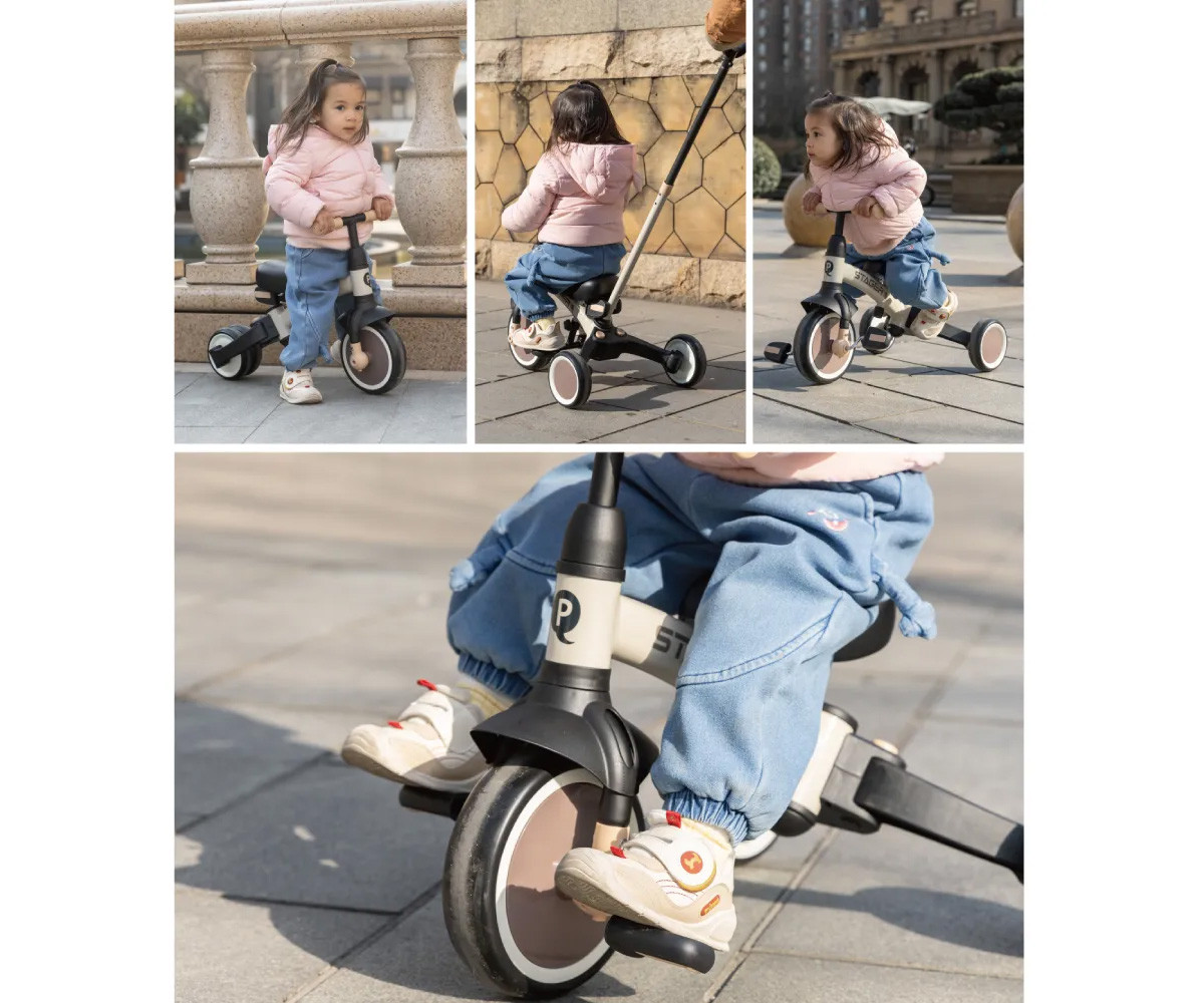 Triciclo y Bicicleta de Equilibrio Trike Stager 3 en 1 Beige (2-6 años)