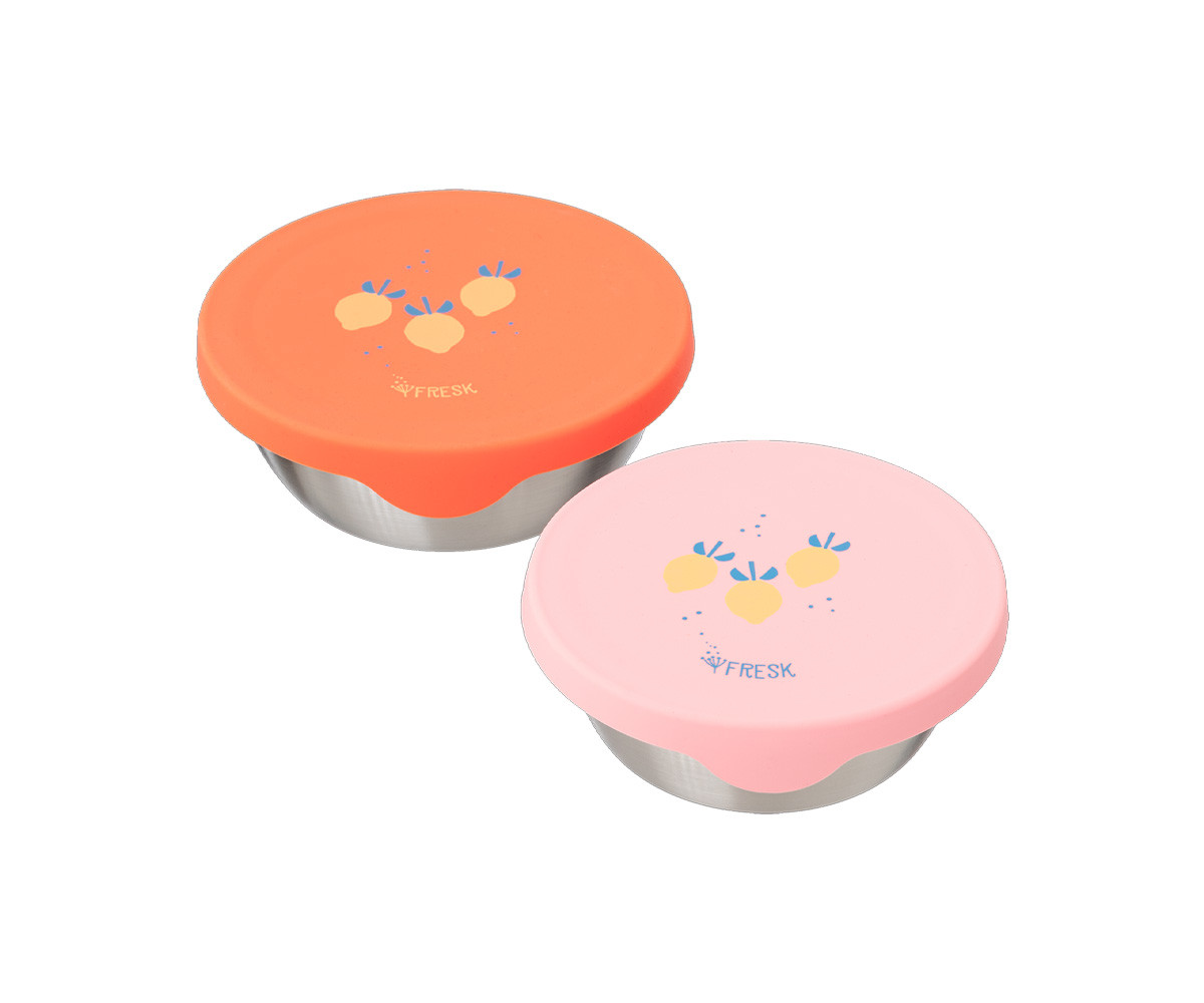 2 SnackBox Acero Inoxidable Limones