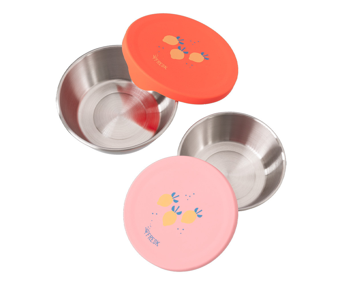 2 SnackBox Acero Inoxidable Limones