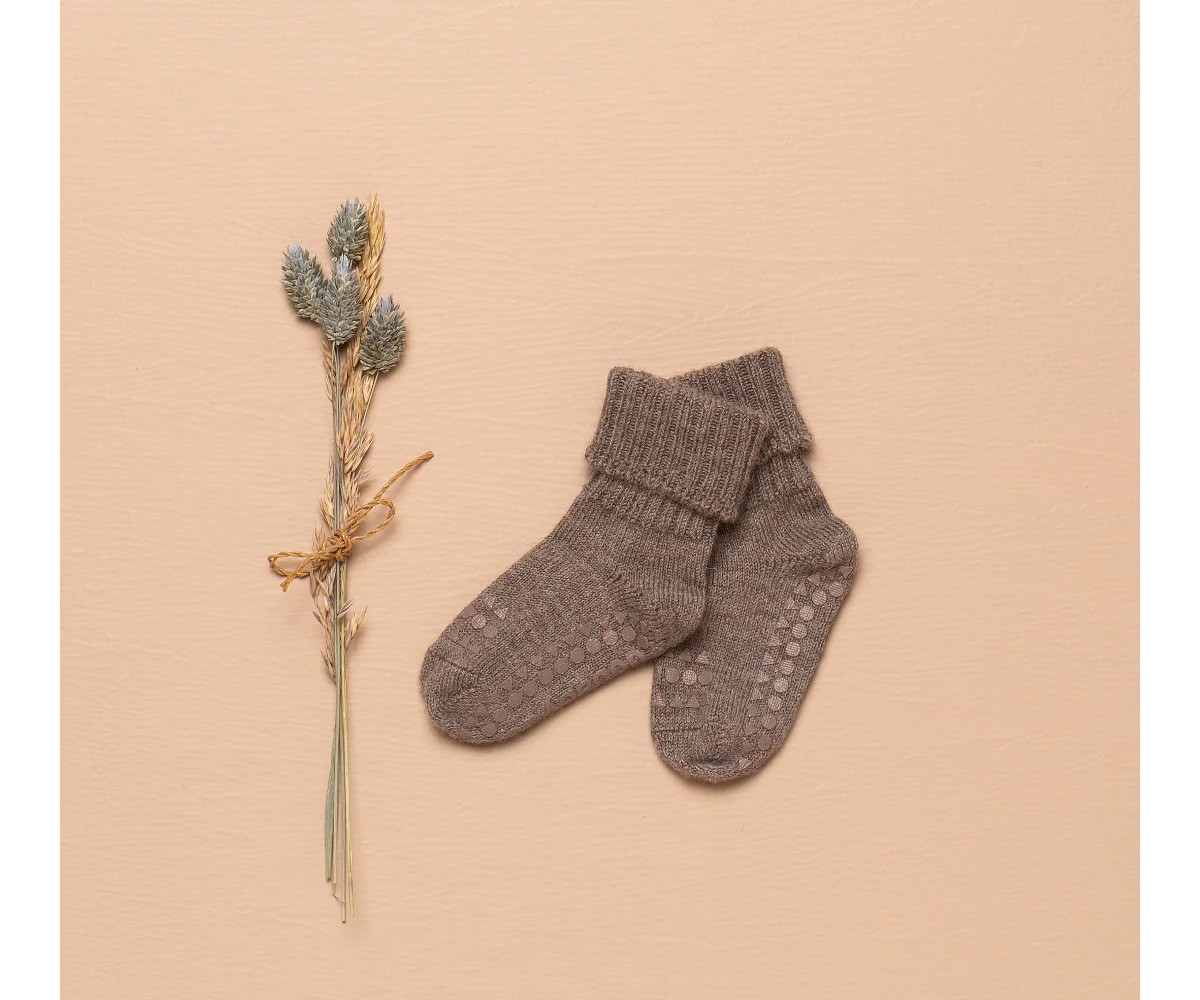 Calzine Antiscivolo Lana Alpaca Walnut