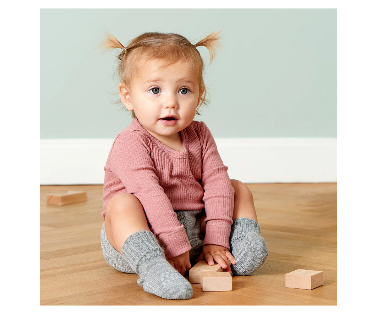 Calcetines Suela Antideslizante Alpaca Gris Melange