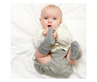 Calcetines Suela Antideslizante Alpaca Gris Melange