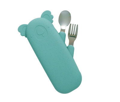Cubiertos de Acero Inox con Funda Zoe Sea Green