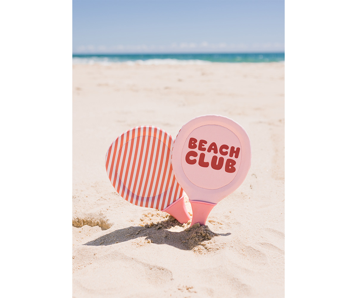 Palas de Playa Neopreno Stripes Bloom & Blush con Pelota