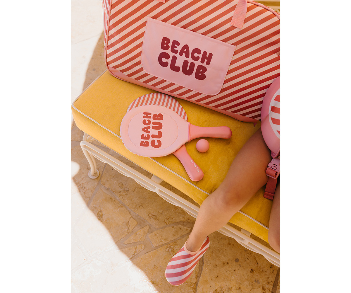 Palas de Playa Neopreno Stripes Bloom & Blush con Pelota