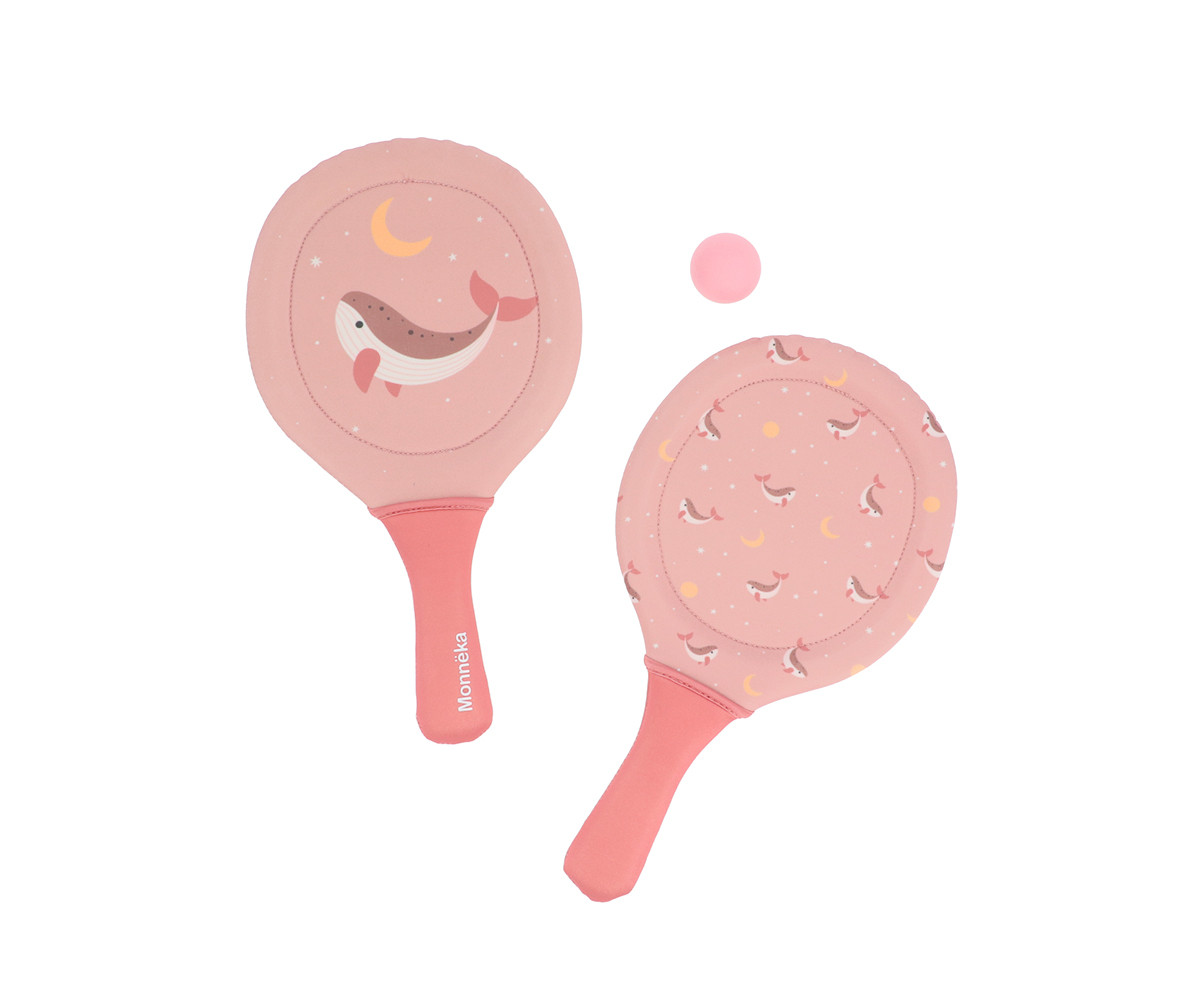 Palas de Playa Neopreno Whale Pink con Pelota