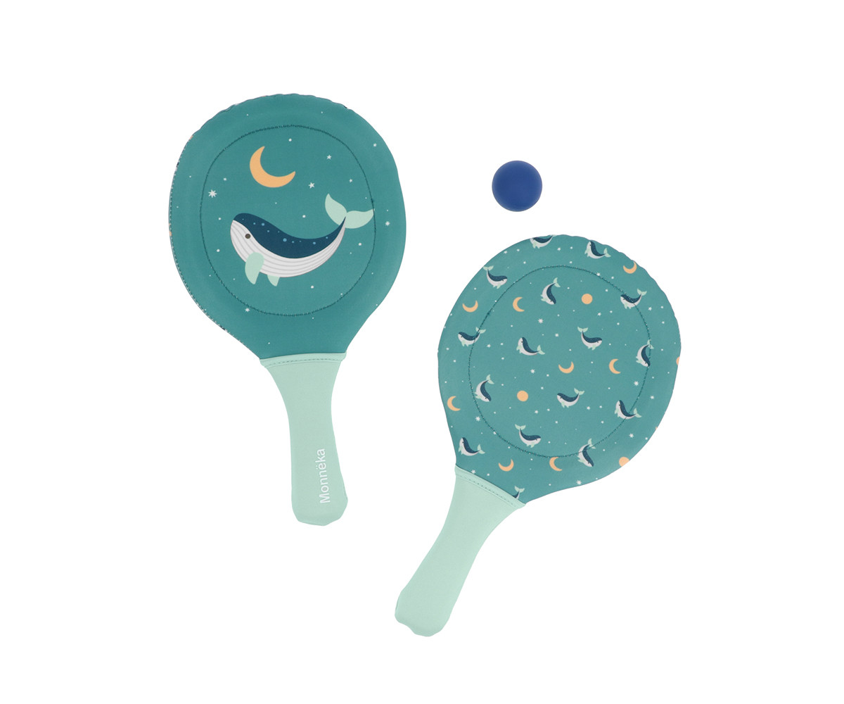 Racchette Spiaggia Neoprene Teal Whale