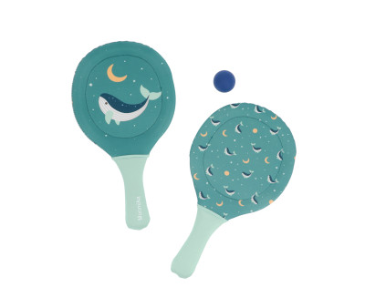 Palas de Playa Neopreno Whale Teal con Pelota