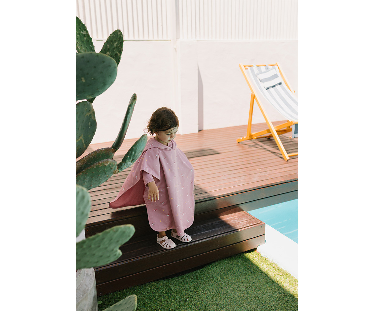 Poncho Spiaggia Pink Whale