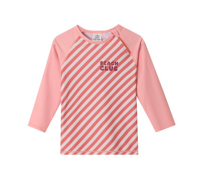 Camiseta de proteção solar de manga comprida Stripes Bloom & Blush
