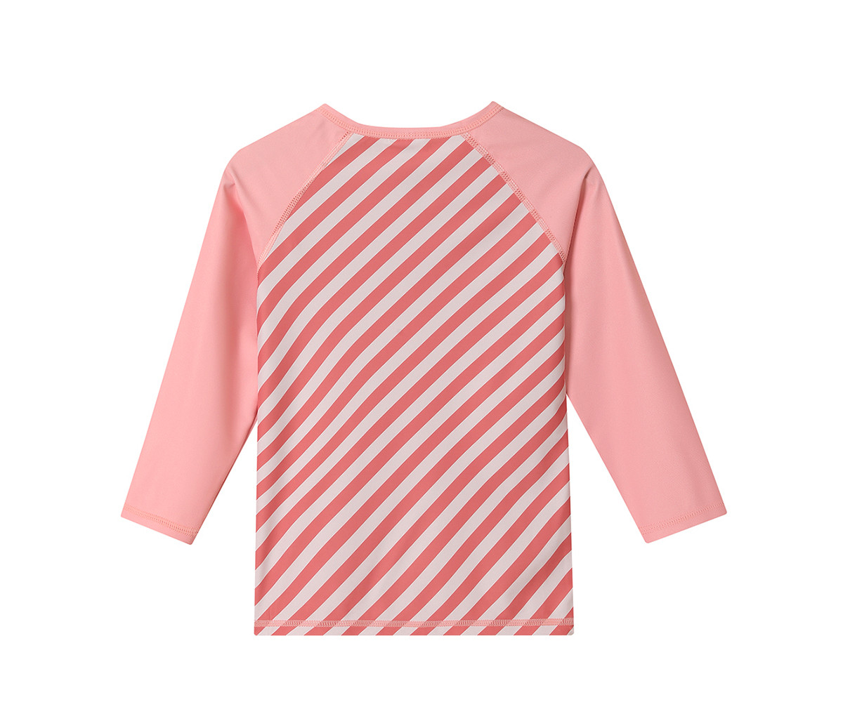 Camiseta de proteção solar de manga comprida Stripes Bloom & Blush