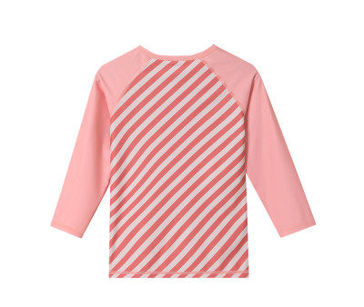 Camiseta de proteção solar de manga comprida Stripes Bloom & Blush